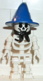 LEGO gen005 Skeleton with Standard Skull, Blue Wizard / Witch Hat, Bandana